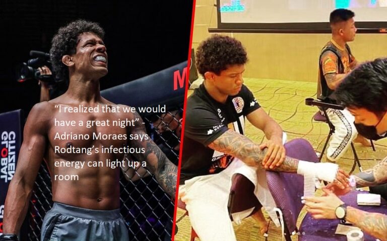 The infectious energy that Rodtang exudes can brighten up a room, according to Adriano Moraes, who adds that he “realized that we would have a great night.”