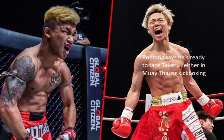 Rodtang claims that he is prepared to confront Takeru “either in Muay Thai or kickboxing”