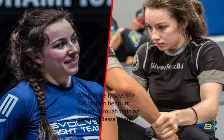 During training camp for Jessa Khan, Danielle Kelly claims that she has “gotten her butt kicked” by the competitor.