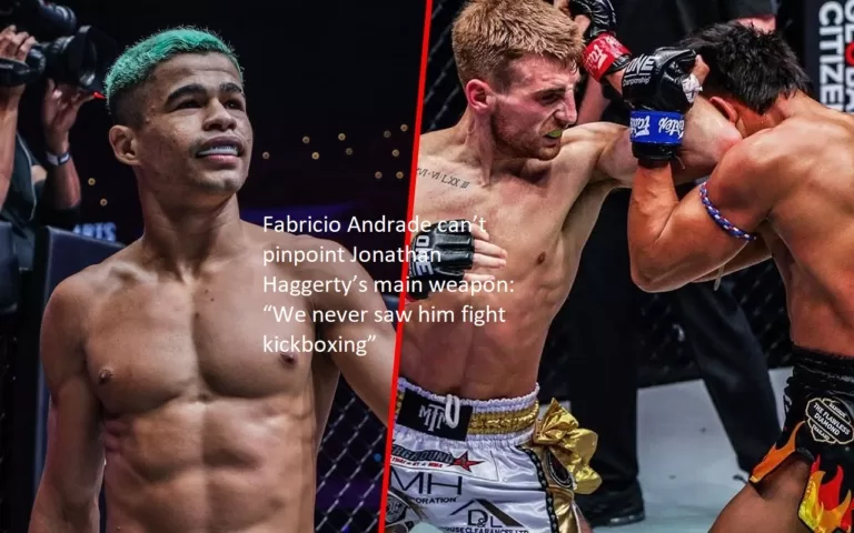 Fabricio Andrade is unable to identify the primary weapon that Jonathan Haggerty possesses: We were never able to witness him engage in kickboxing.