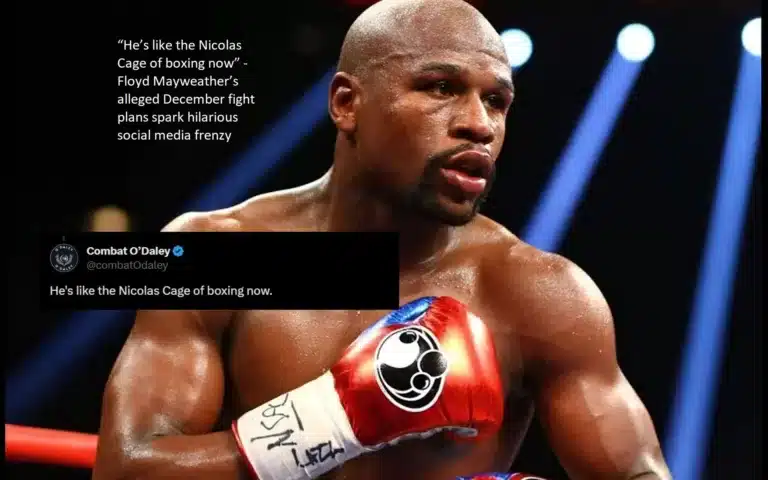 “At this point, he’s on par with Nicolas Cage when it comes to boxing.” – The rumored bout that Floyd Mayweather has planned for December cause an uproar of laughter on social media.