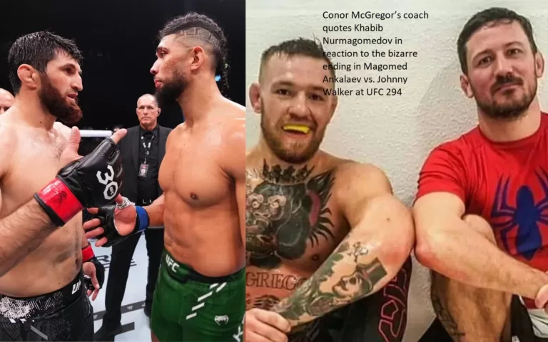The words of Khabib Nurmagomedov were uttered by Conor McGregor’s coach in response to the surreal conclusion of Magomed Ankalaev and Johnny Walker’s fight at UFC 294.