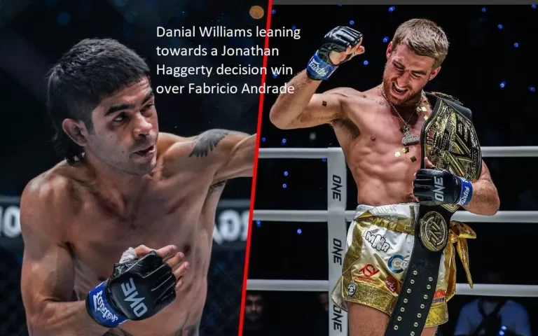 Jonathan Haggerty’s decision victory against Fabricio Andrade appears to be the most likely outcome for Danial Williams.