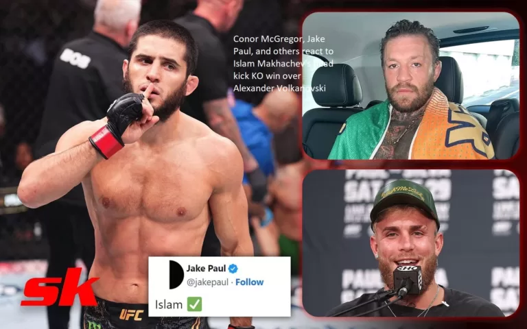Conor McGregor, Jake Paul, and others react to the head kick knockout victory that Islam Makhachev earned over Alexander Volkanovski.