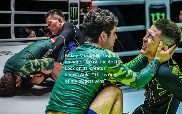 Mikey Musumeci claims that it is an honor to use the Aoki Lock on Shinya Aoki, who is considered to be the ‘founder’ of the lock: “This is one of my most significant victories.”