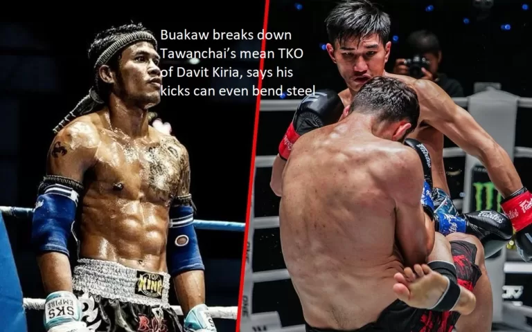 Buakaw analyzes Tawanchai’s devastating knockout of Davit Kiria and claims that his kicks are so powerful that they can even bend steel.