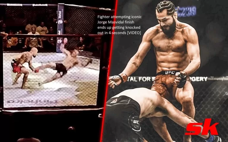 A fighter who was going for the famous Jorge Masvidal finish ended up getting knocked out in just four seconds. — [VIDEO]