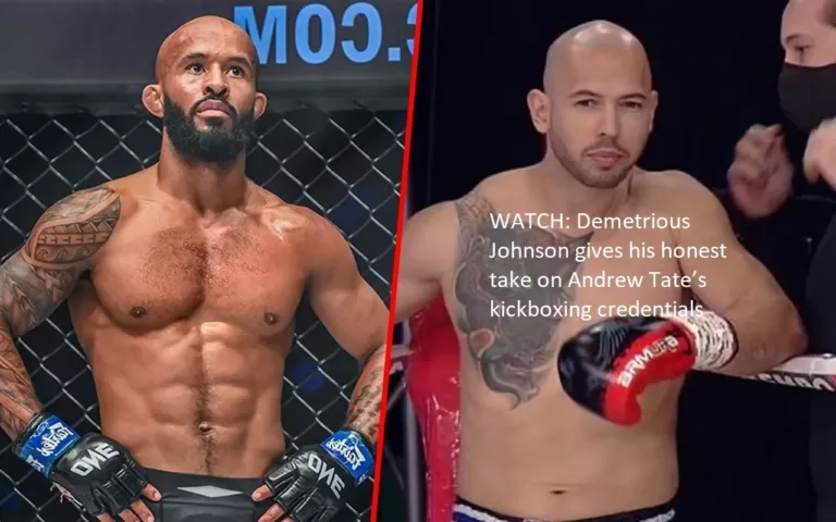 Watch this video to hear Demetrious Johnson’s candid assessment of Andrew Tate’s kickboxing credentials.