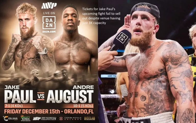 Despite the fact that the facility can only hold 3,000 people, tickets for Jake Paul’s forthcoming fight are not selling out.