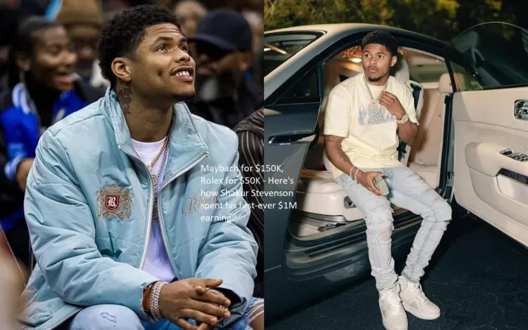 This is how Shakur Stevenson spent his first-ever $1 million earning: he bought a Maybach for $150,000 and a Rolex for $50,000.