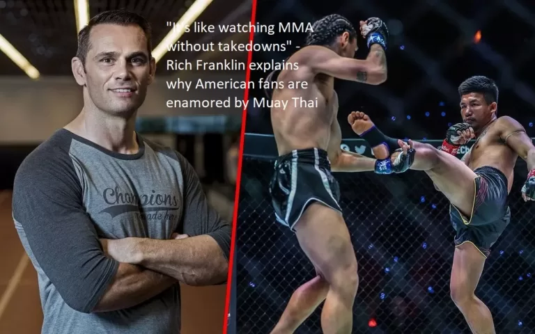 Rich Franklin explains to American fans why they are so attracted by Muay Thai by saying that watching it is “like watching MMA without takedowns.”