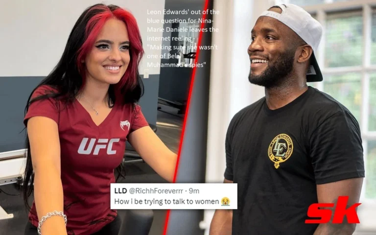 “Making sure she wasn’t one of Belal Muhammad’s spies” is the comment that has caused the internet to be in a state of disbelief after Leon Edwards’ unexpected query to Nina-Marie Daniele.