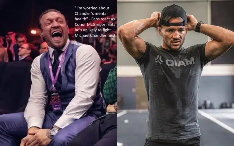 The fans respond as Conor McGregor makes a hint that he is unlikely to battle Michael Chandler in the next fight. “I’m worried about Chandler’s mental health,” McGregor says.