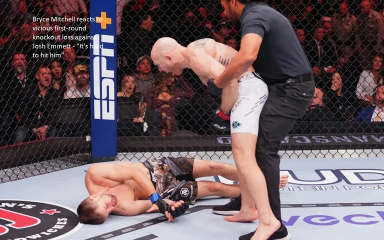 Bryce Mitchell said, “It’s hard to hit him” after suffering a devastating knockout loss to Josh Emmett in the first round.