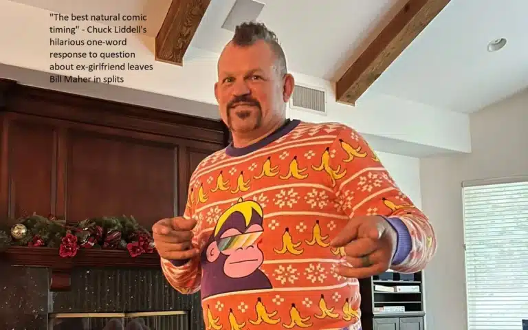 In response to a question about his ex-girlfriend, Chuck Liddell had a fantastic one-word response that left Bill Maher in a state of splits. “The best natural comic timing” it was.