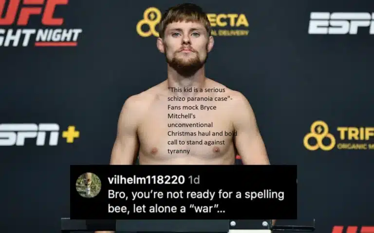 As Bryce Mitchell’s unique Christmas haul and courageous appeal to stand against tyranny are being mocked by fans, the phrase “This kid is a serious schizo paranoia case” is being used.