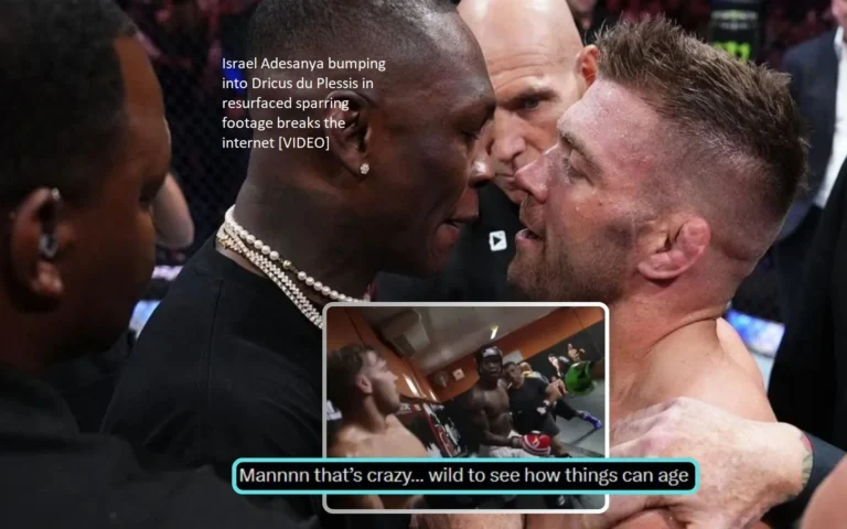 [VIDEO] Israel Adesanya’s encounter with Dricus du Plessis, which can be seen on unearthed sparring film, has caused a stir on the internet.