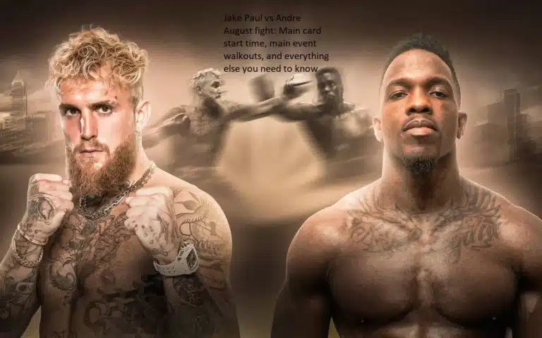 Jake Paul and Andre August fight: the start time of the main card, the walkouts for the main event, and everything else you need to know about the fight