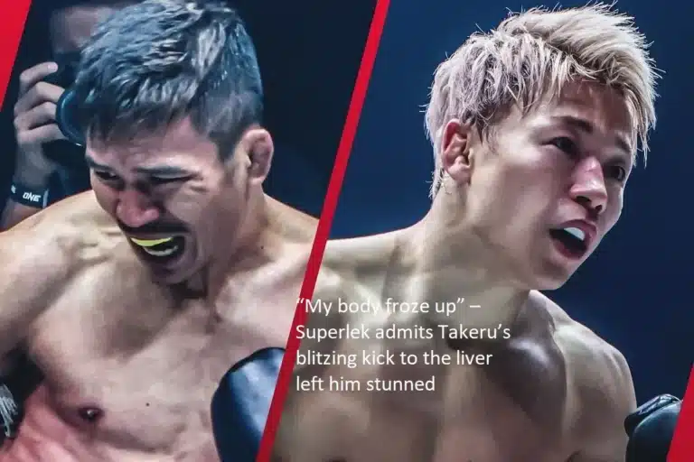 After receiving a blow to the liver from Takeru, Superlek admits that he was rendered speechless and that his body “froze up.”