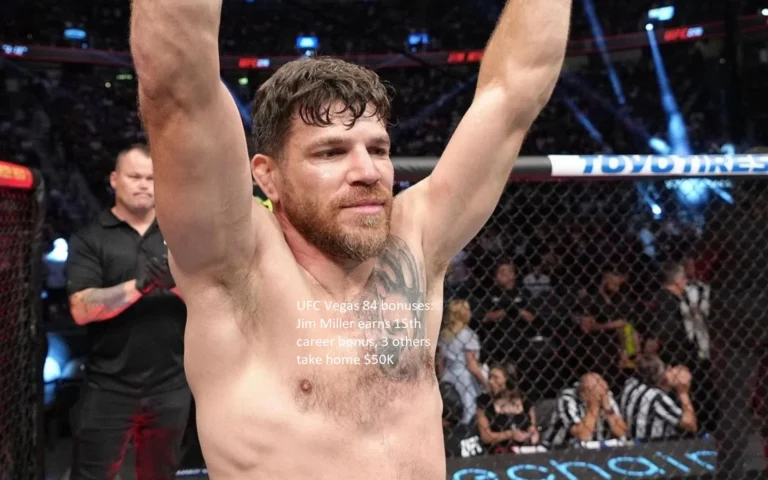 Jim Miller receives his fifteenth career bonus at UFC Vegas 84, and three other fighters take home $50,000 with them.