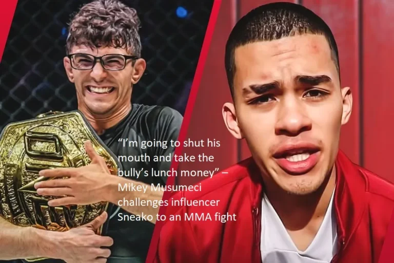 By saying, “I’m going to shut his mouth and take the bully’s lunch money,” Mikey Musumeci challenges Sneako to a mixed martial arts battle. Sneako accepts the challenge.
