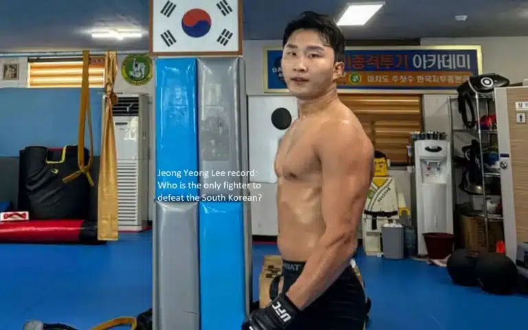Who is the only fighter to have ever defeated the South Korean, according to the Jeong Yeong Lee record?