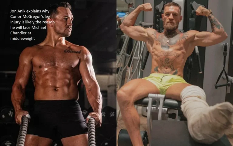 In this article, Jon Anik explains why it is likely that Conor McGregor will meet Michael Chandler at the middleweight division due to the leg injury he sustained.