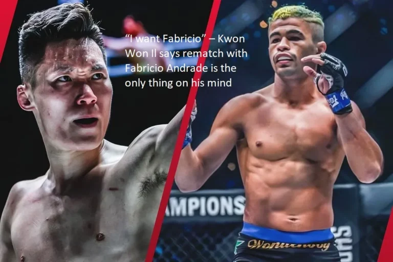 Kwon Won Il makes the statement, “I want Fabricio,” indicating that the only thing on his mind is a rematch with Fabricio Andrade.