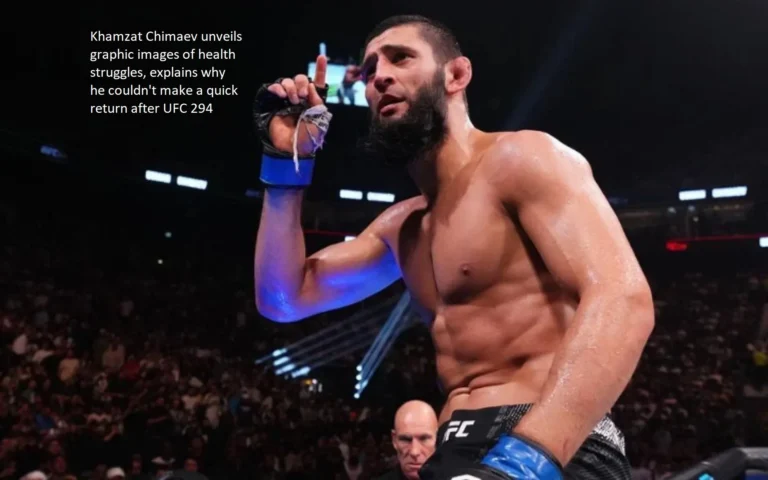 Khamzat Chimaev has revealed graphic photographs of his health difficulties and has provided an explanation as to why he was unable to make a speedy return following UFC 294.