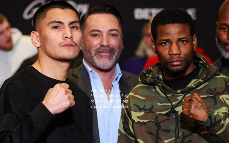 The complete card, walkout times, and streaming information for the fight between Vergil Ortiz Jr. and Fredrick Lawson