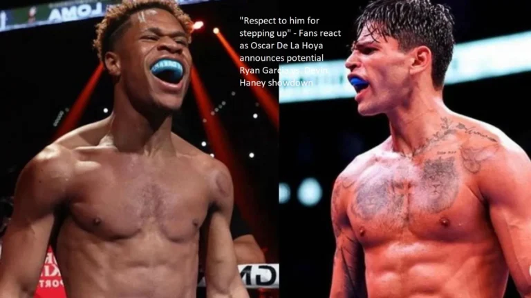 Fans react with “respect to him for stepping up” as Oscar De La Hoya mentions the possibility of a future role. A confrontation between Ryan Garcia and Devin Haney