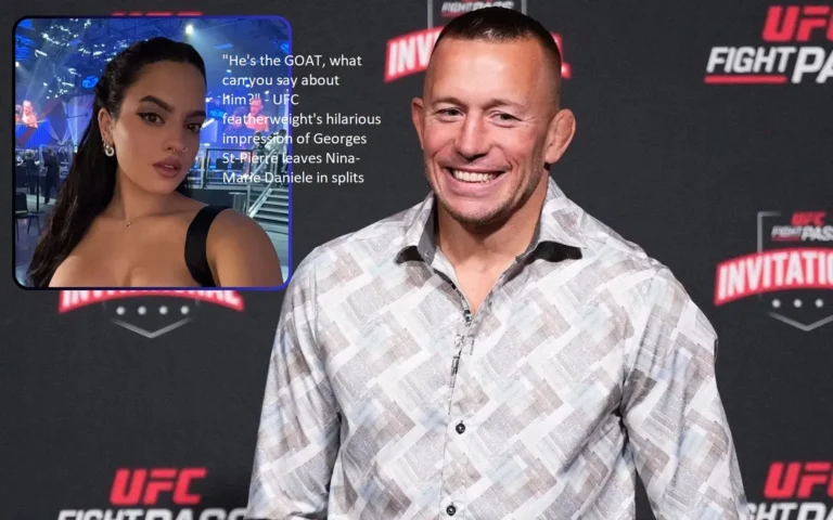 “He’s the GOAT, what can you say about him?” Nina-Marie Daniele is inconsolable after witnessing the funny impersonation that the UFC featherweight fighter gave of Georges St-Pierre.