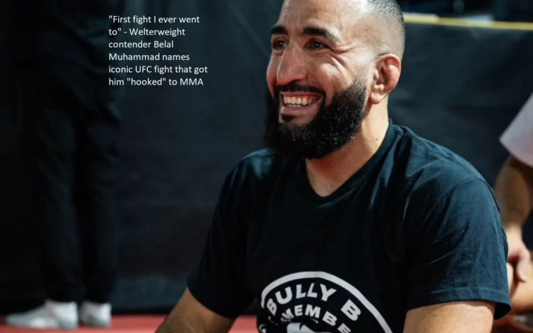 “First fight I ever went to,” says Welterweight contender Belal Muhammad, referring to the legendary UFC match that “hooked” him to mixed martial arts (MMA).