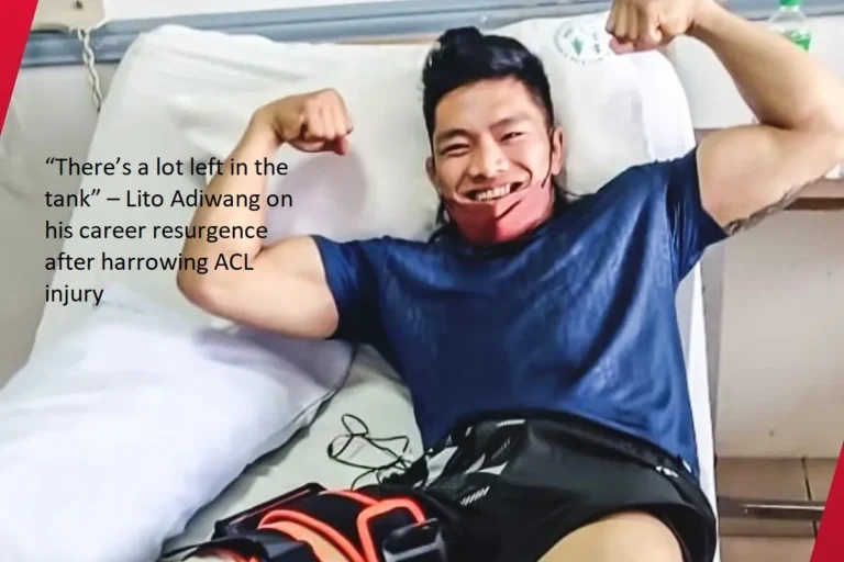 Following a harrowing injury to his anterior cruciate ligament (ACL), Lito Adiwang recently stated, “There’s a lot left in the tank.”