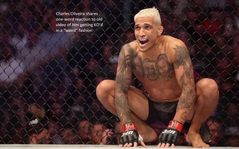 In response to an old video showing him being knocked out in a “weird” manner, Charles Oliveira responds with a single phrase.