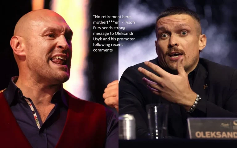 “Here, motherf***er, there is no retirement.” In response to recent remarks made by Oleksandr Usyk and his promoter, Tyson Fury has sent a compelling message to both of them.
