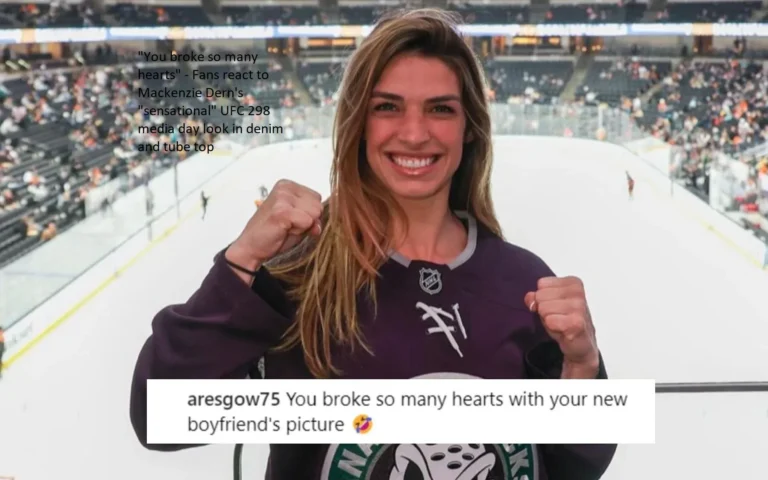 Fans share their reactions to Mackenzie Dern’s “sensational” attire for the media day of UFC 298. She wore denim and a tube top. “You broke so many hearts,” fans said.