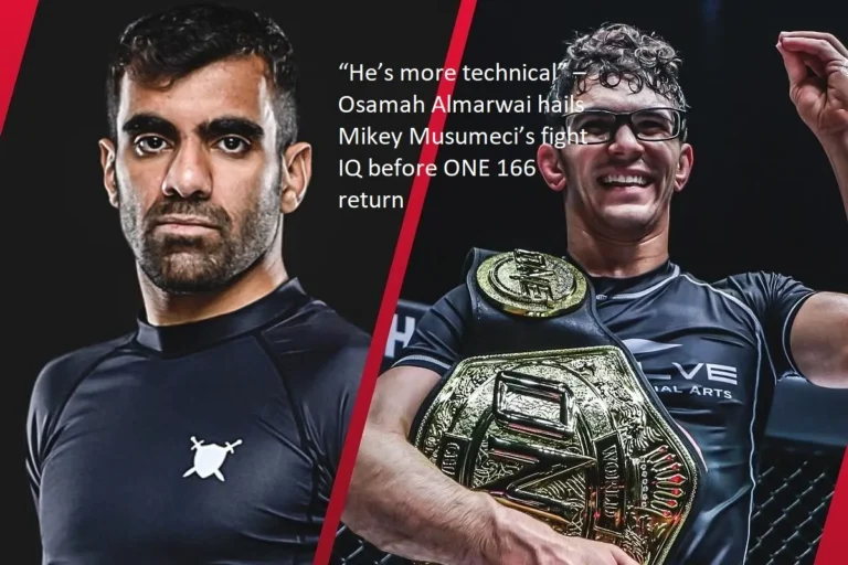 Before the return of ONE 166, Osamah Almarwai praised Mikey Musumeci’s level of combat intelligence, saying, “He’s more technical.”