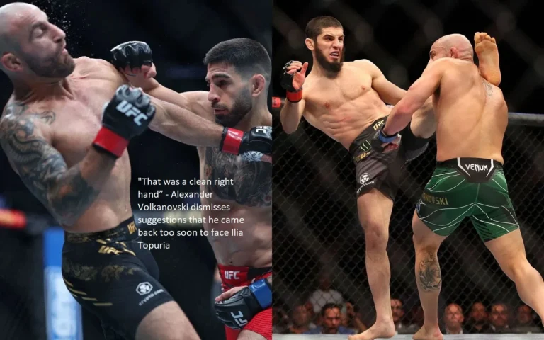 “That was a clean right hand,” Alexander Volkanovski said in response to the criticism that he returned to the fight with Ilia Topuria more than he should have.