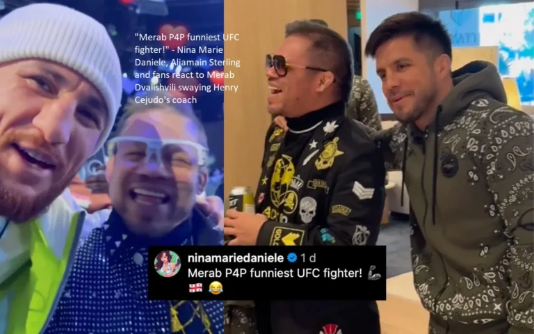 “Merab P4P funniest UFC fighter!” In response to Merab Dvalishvili’s influence on Henry Cejudo’s coach, Nina Marie Daniele, Aljamain Sterling, and supporters express their reactions.