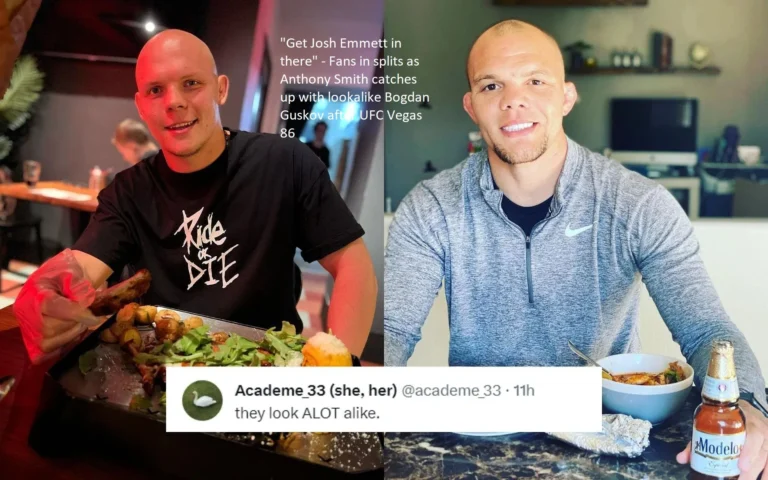 “Get Josh Emmett in there,” fans demanded as Anthony Smith caught up with a lookalike. “Get Josh Emmett in there” UFC Vegas 86, Bogdan Guskov, after the fight