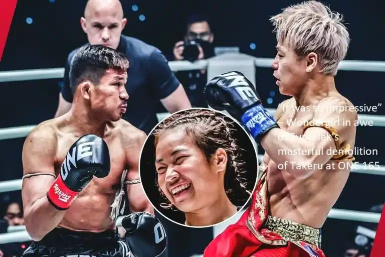 Wondergirl, in awe of Superlek’s brilliant annihilation of Takeru at ONE 165, said, “It was so impressive.”